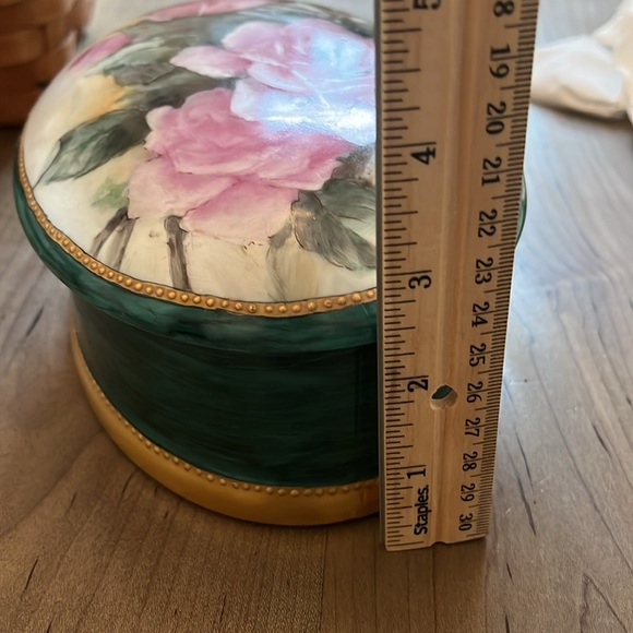 Antique Early 1900s Scandinavian Sterling Silver Painted Porcelain Box - Picture 4 of 6